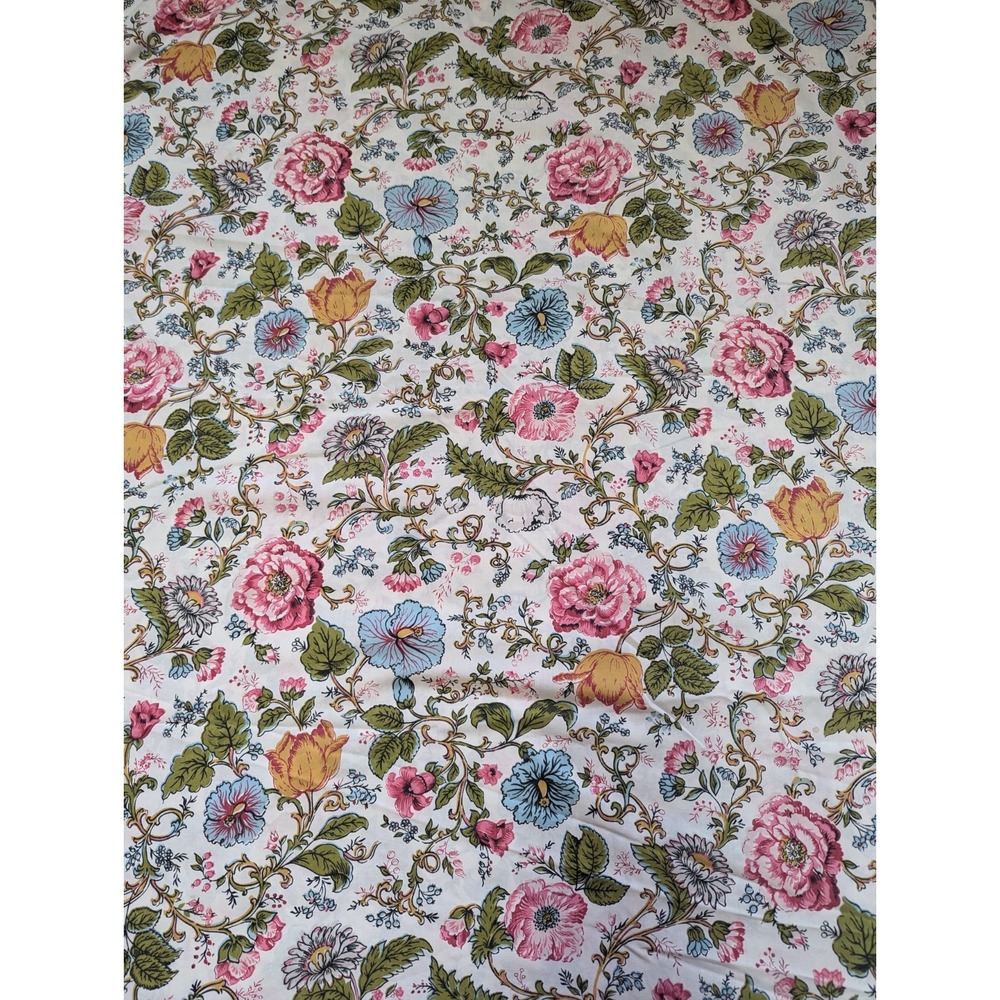 Vtg Springmaid Metropolitan Museum English Manor Floral Twin Flat Sheet No Iron